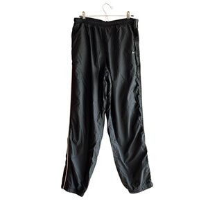 VINTAGE Y2K MEN NIKE NYLON BAGGY TRACK SWEATPANTS SZ LARGE FLEECE LINED